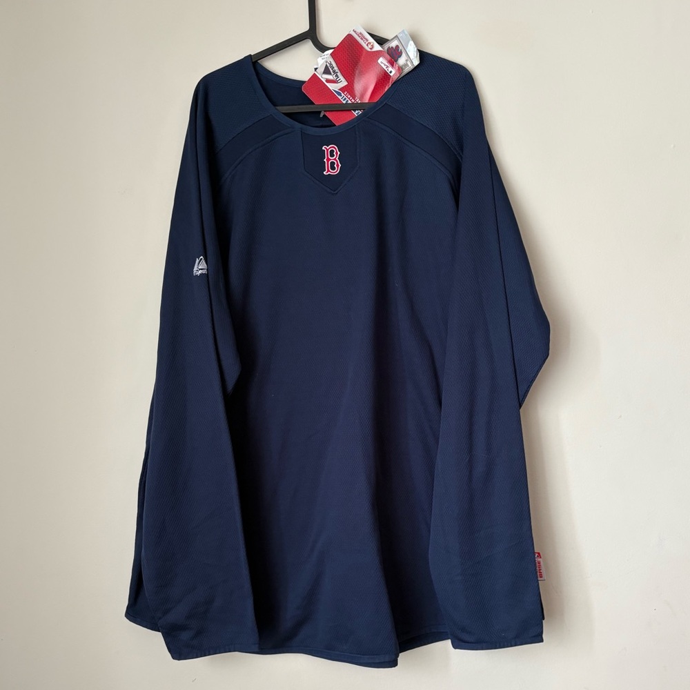 NWT Majestic Navy Blue Performance Apparel MLB Boston Red Sox baseball 2XL